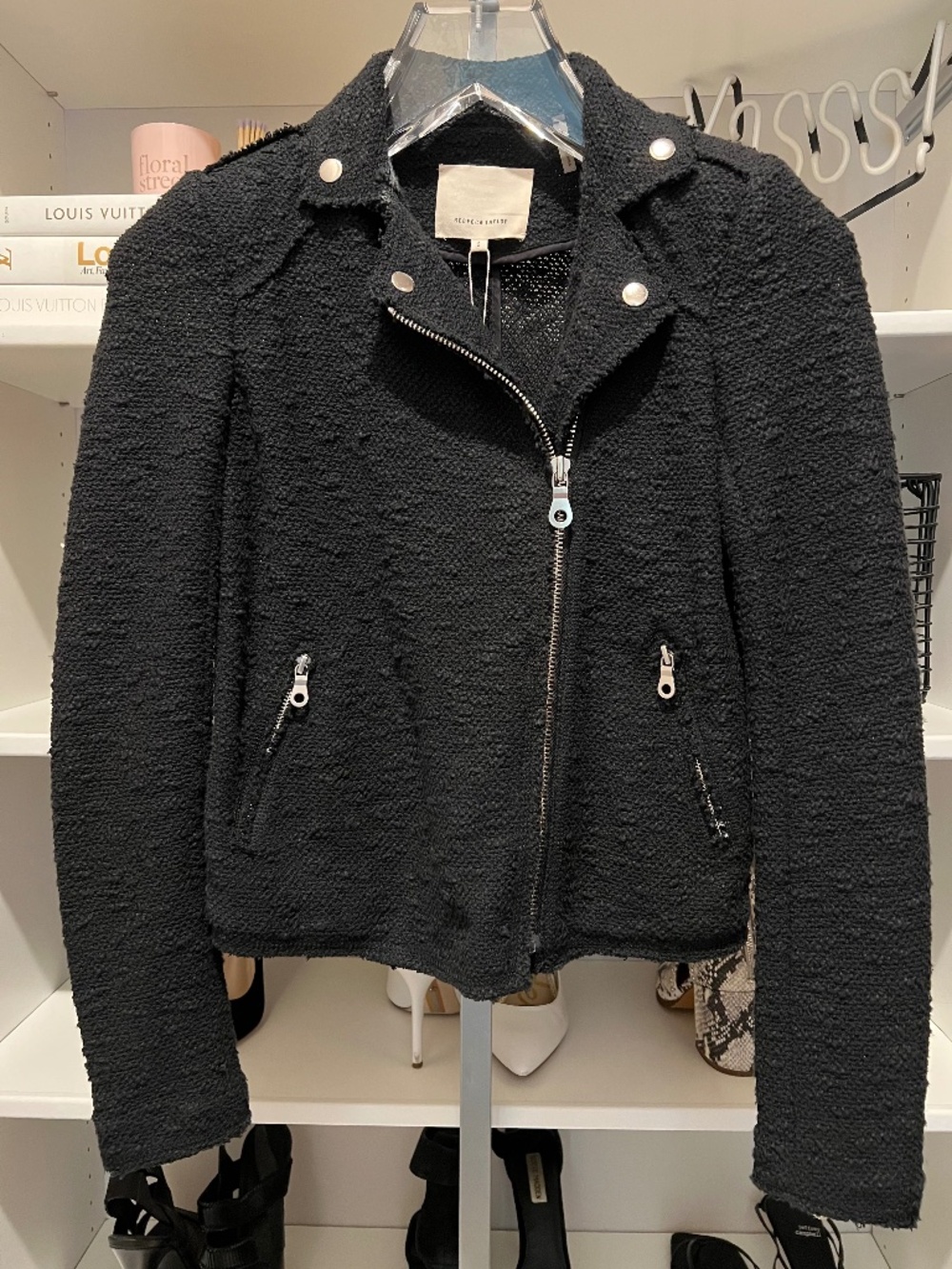 Rebecca Taylor - Boucle Moto Jacket - Black - Size 2 - NWT